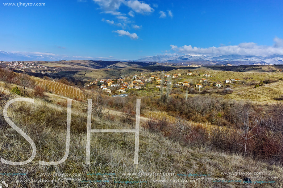 Panoramic view of Lozenitsa Village near Melnik town, Blagoevgrad region, Bulgaria